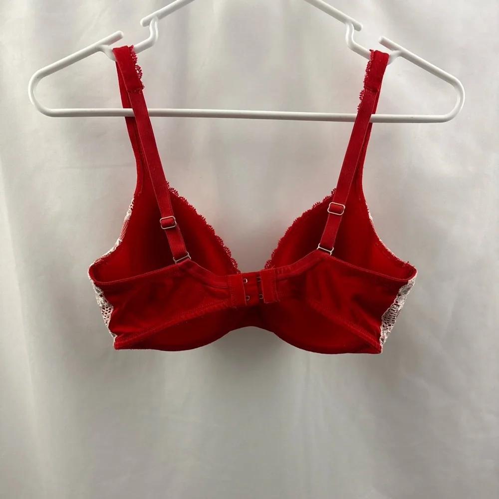 VICTORIA'S SECRET Body By Victoria Lined Perfect Coverage 34DD Red Sequin - Picture 7 of 10